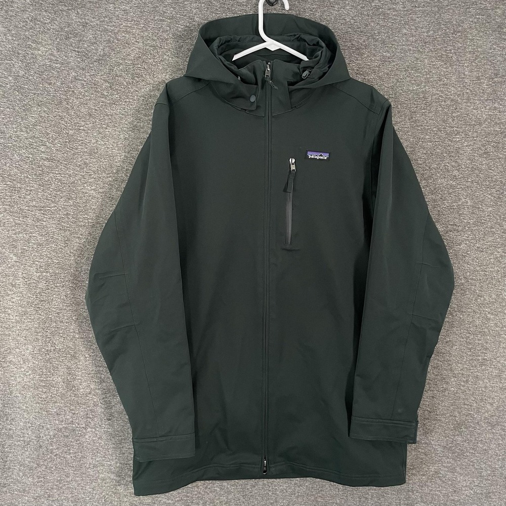 Patagonia Tres Parka Jacket Men's M Green Long H2NO Shell Rain Gorp Hiking